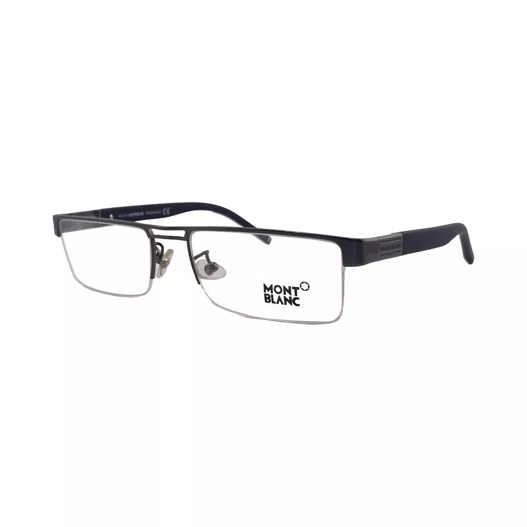 Mont Blanc Men's MB381 008 Gunmetal Half Rim Eyeglasses 54-17-140