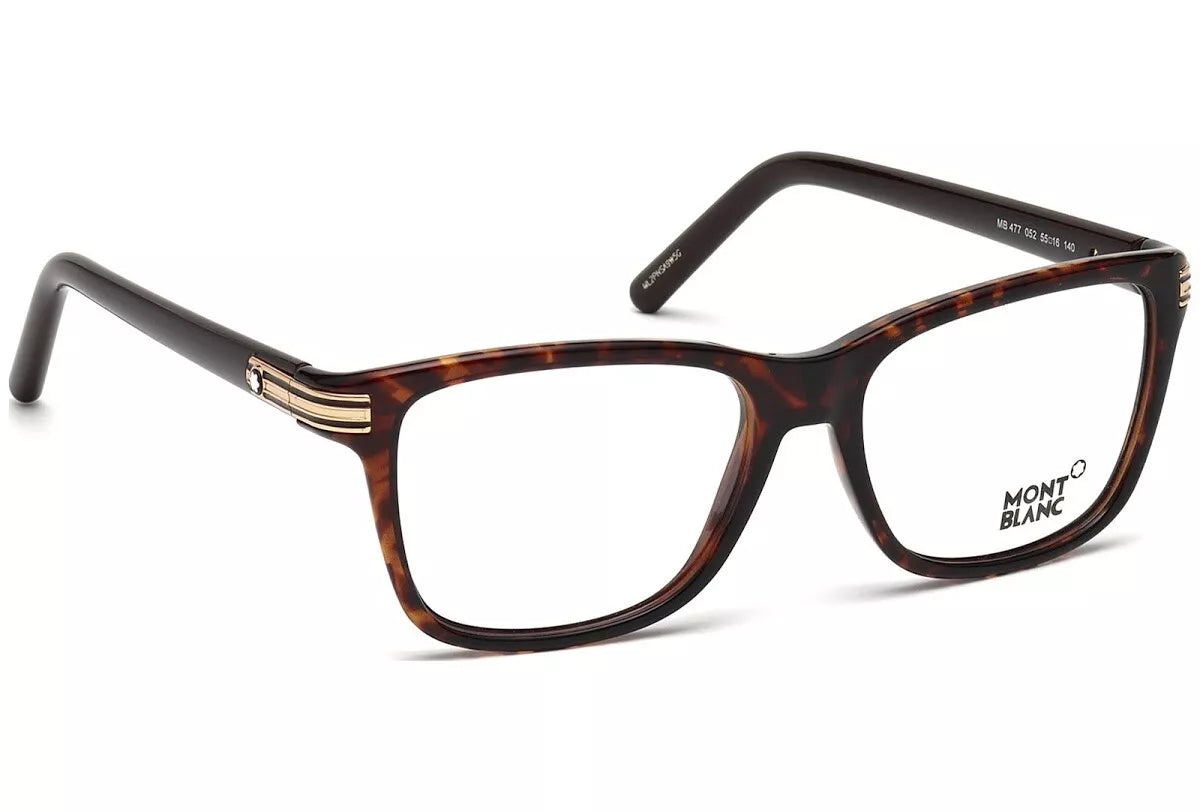 Mont Blanc Men's MB477 052 Tortoise Square Eyeglasses 55-16-140