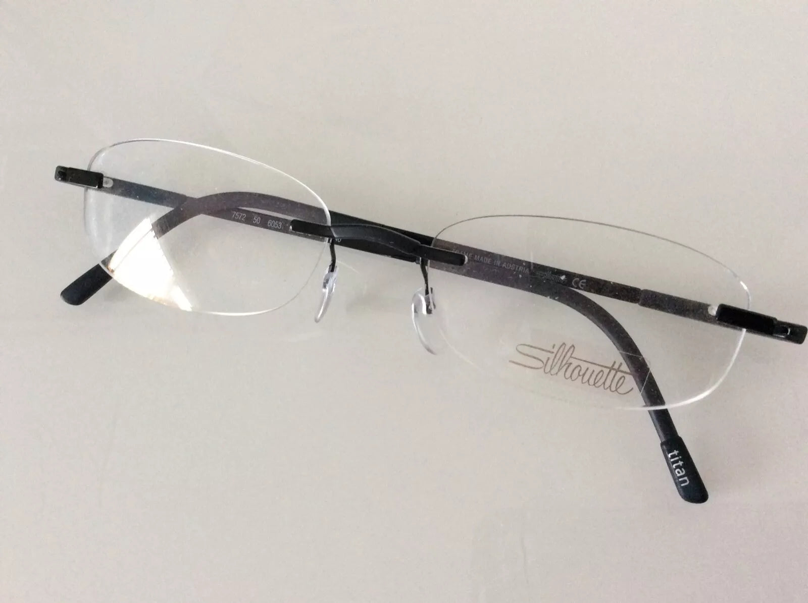 Silhouette Men's 7572 6053 Black Rimless Eyeglasses 54-18-145