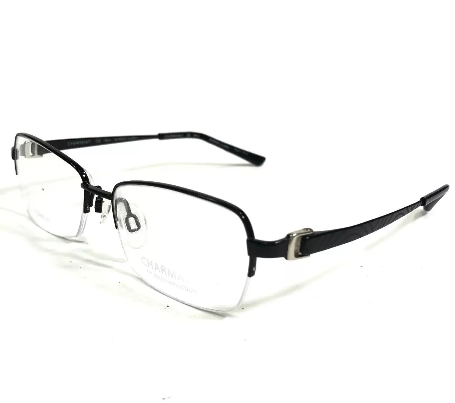 Charmant Women's CH12108 BK Black Half Rim Eyeglasses 52-16-135
