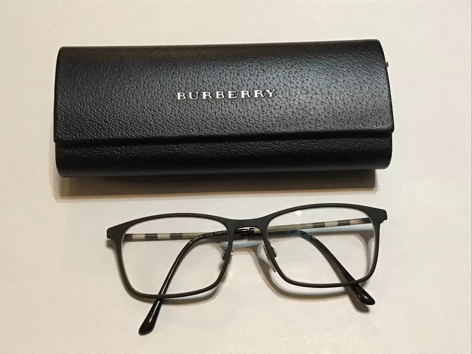BURBERRY B 1309Q 1213 Eyeglass Rubber Rectangle Frame 54 mm Frame And Cas