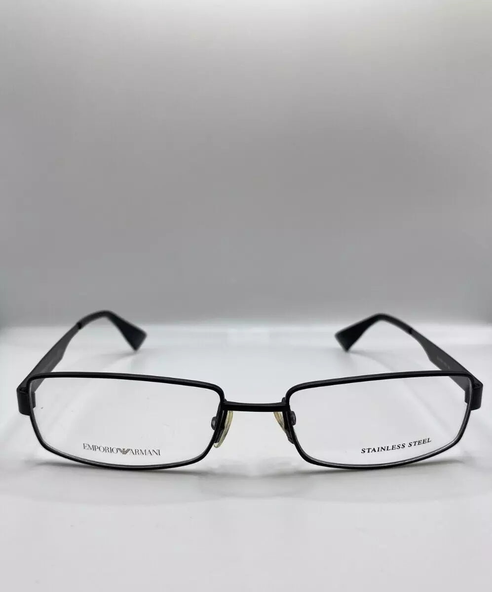 EMPORIO ARMANI EA9677 PDE BLACK WITH GREEN EYEGLASSES STAINLESS FRAME 51-17-140