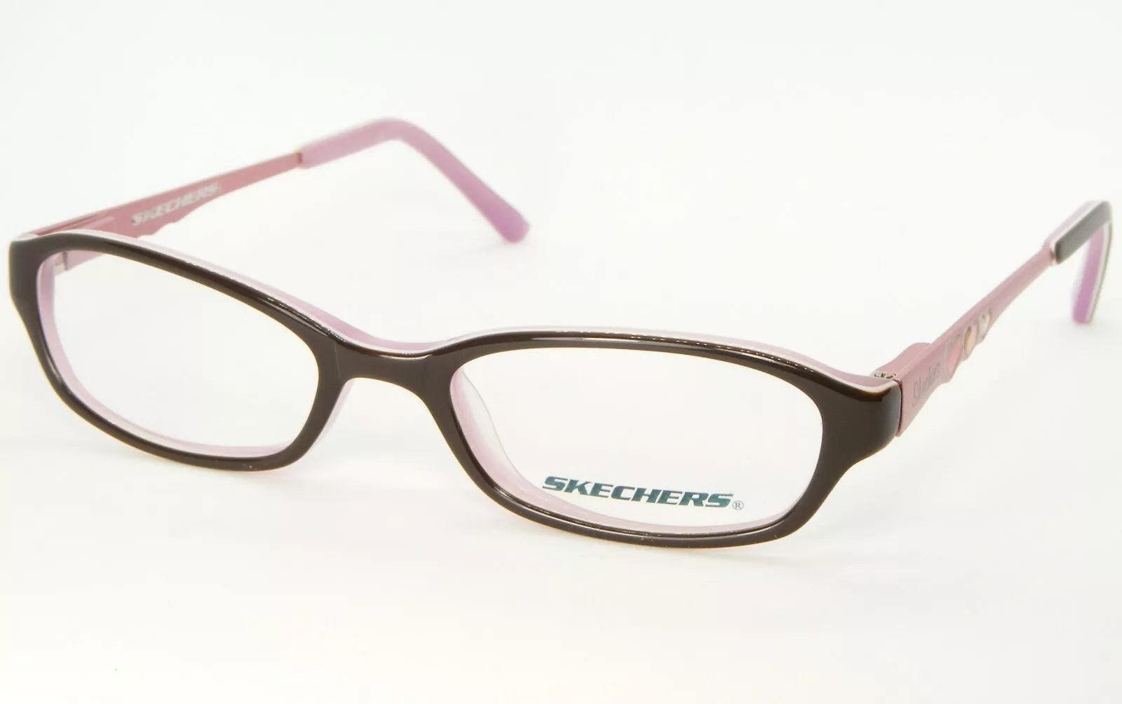 Skechers Women's SK1505 BRNPK Brown Rectangle Eyeglasses 45-16-125