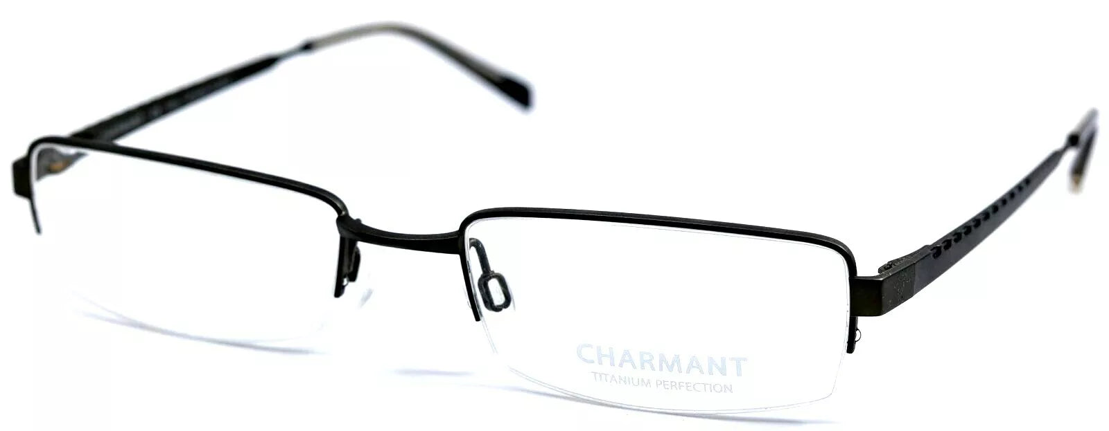 Charmant Men's CH10758 BK Black Half Rim Eyeglasses 53-19-145