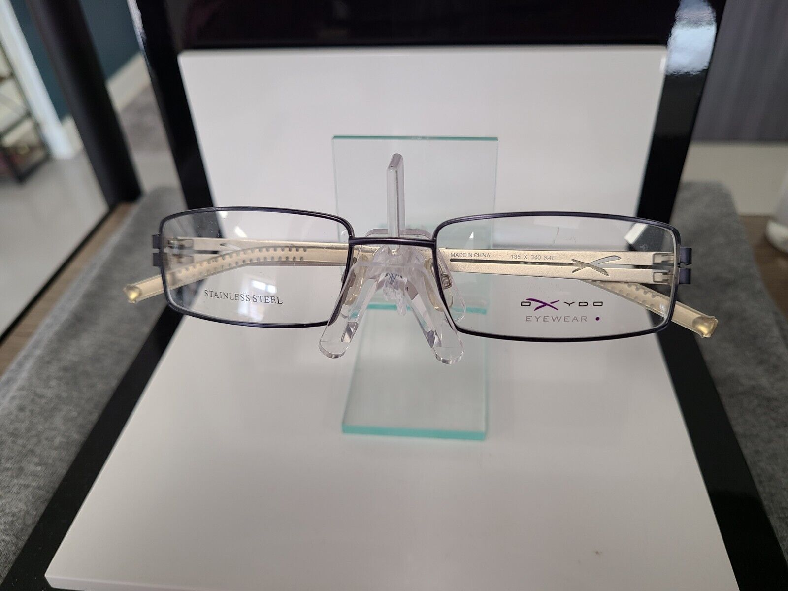 Oxydo Unisex X340 AAB Silver Rectangle Eyeglasses 52-18-135