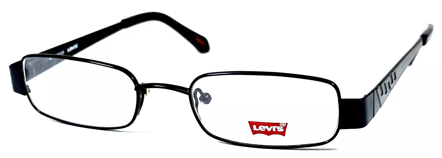 Levi's Unisex LS566-3 Black Rectangle Eyeglasses 47-18-135