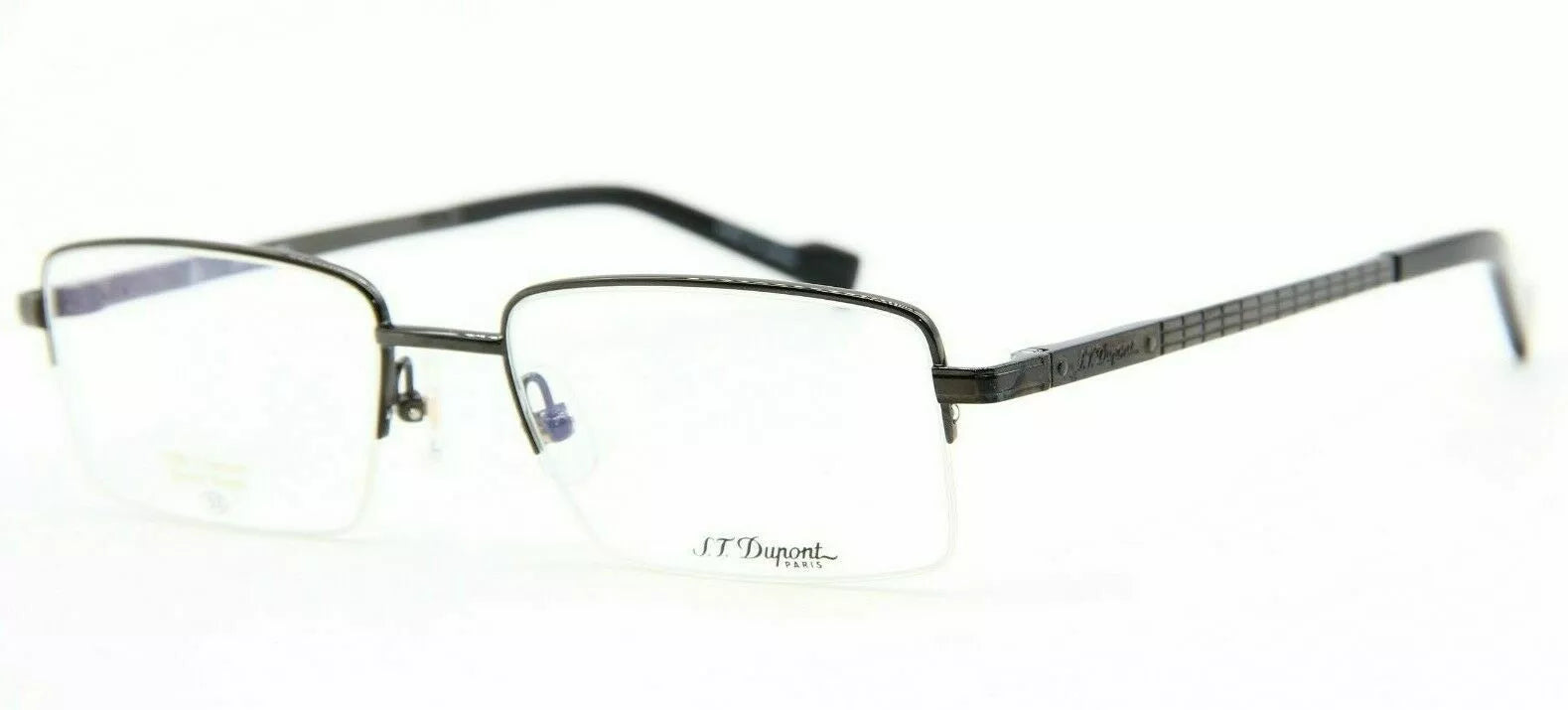 St Dupont Men's DP0004U BLACK Black Half Rim Eyeglasses 53-18-145