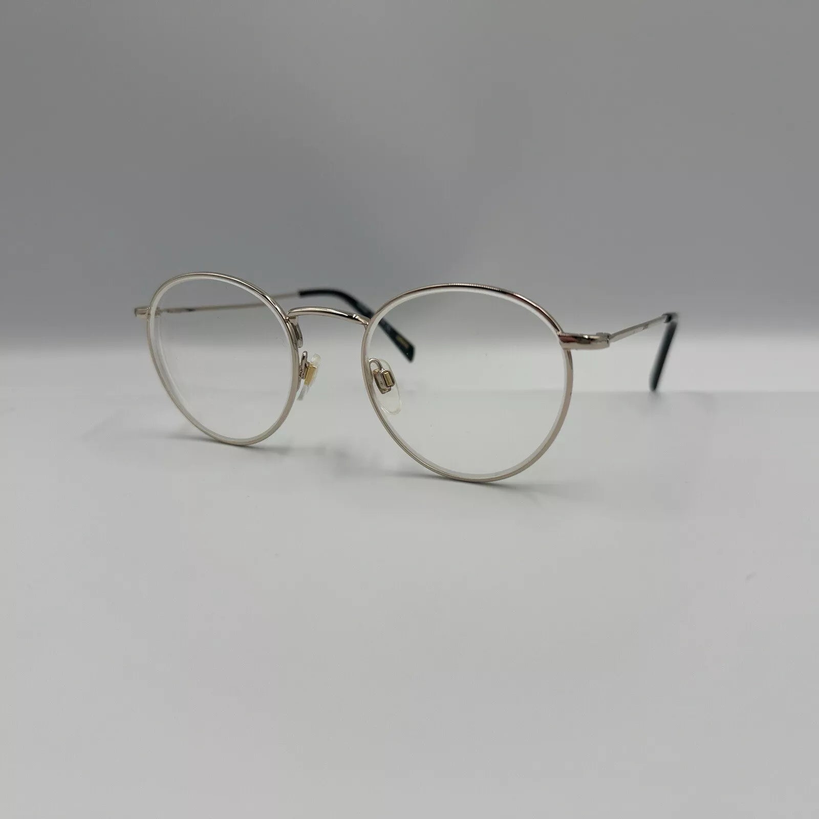 Levi's Men's LEVI02 5003680 Gold Black Round Eyeglasses 50-21-145