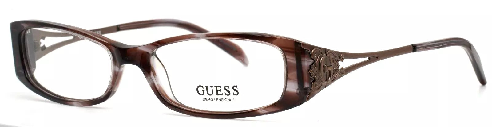 GUESS GU1664 BRN Brown Womens Rectangle Full Rim Eyeglasses 52-15-135 B:27 C