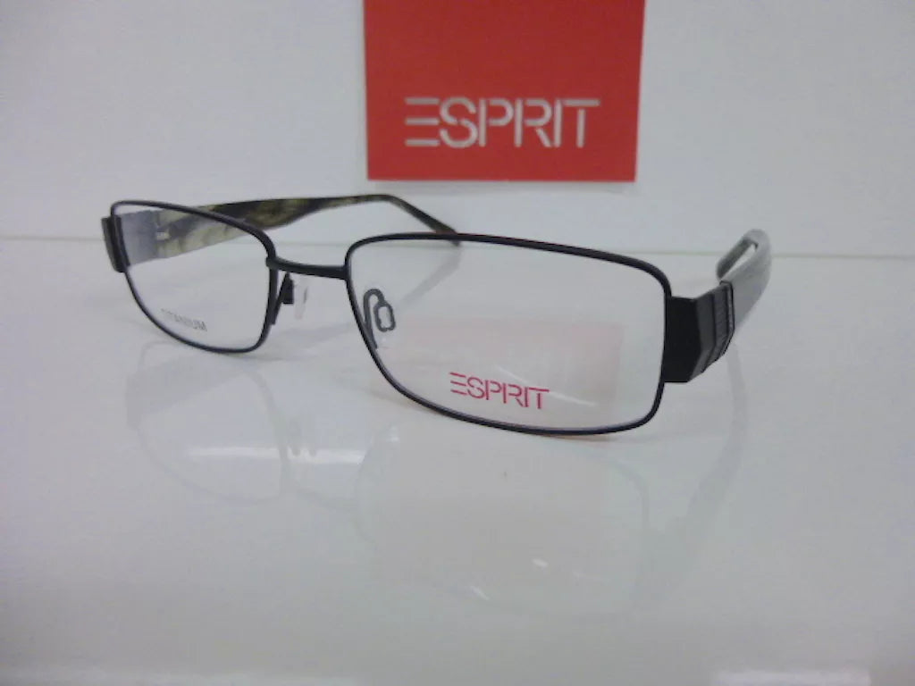 Esprit Men's ET9362 527 Black Rectangle Eyeglasses 54-18-140