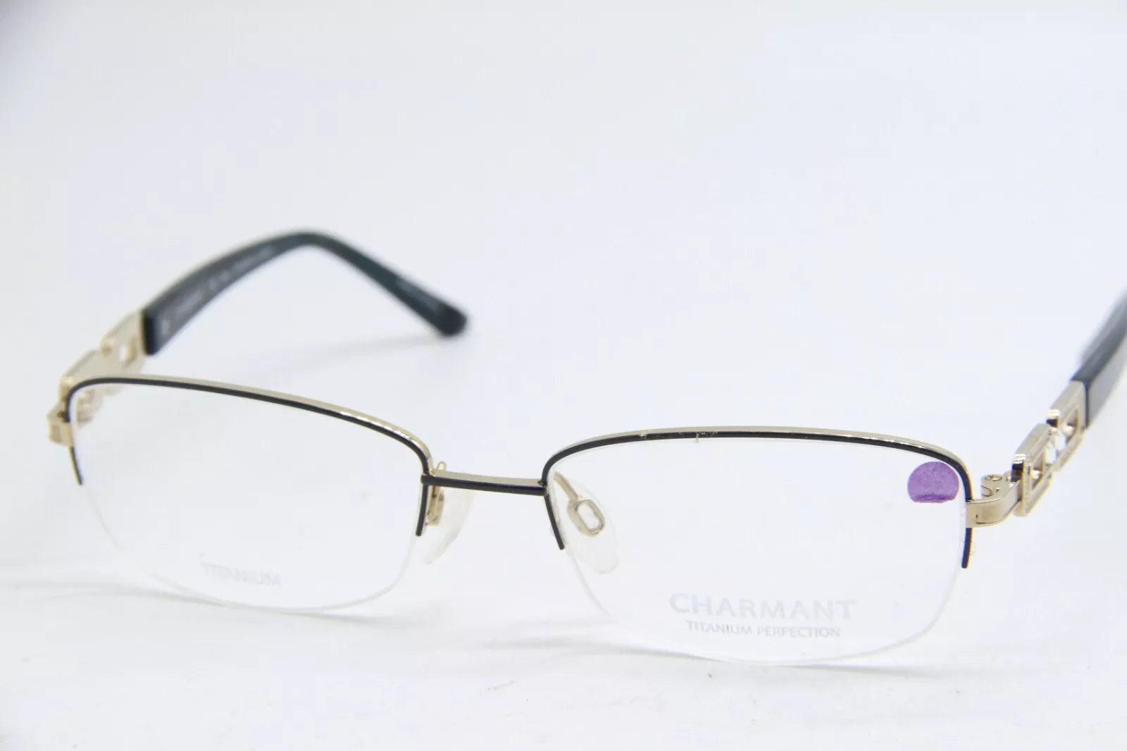 Charmant Women's CH 12125 GN Blue Half Rim Eyeglasses 54-17-135