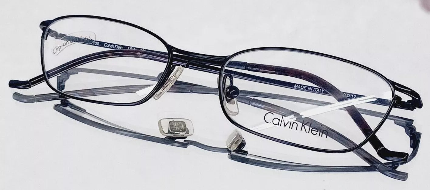 Calvin Klein Men's CK182 530 Black Rectangle Eyeglasses 53-17-140