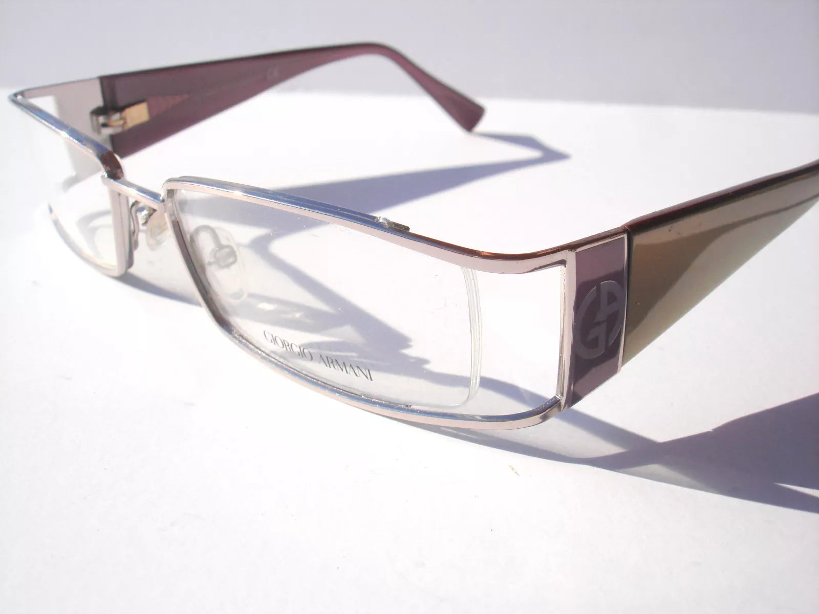 New Giorgio Armani GA 543 Silver Lilac ONP Authentic 51-18-125