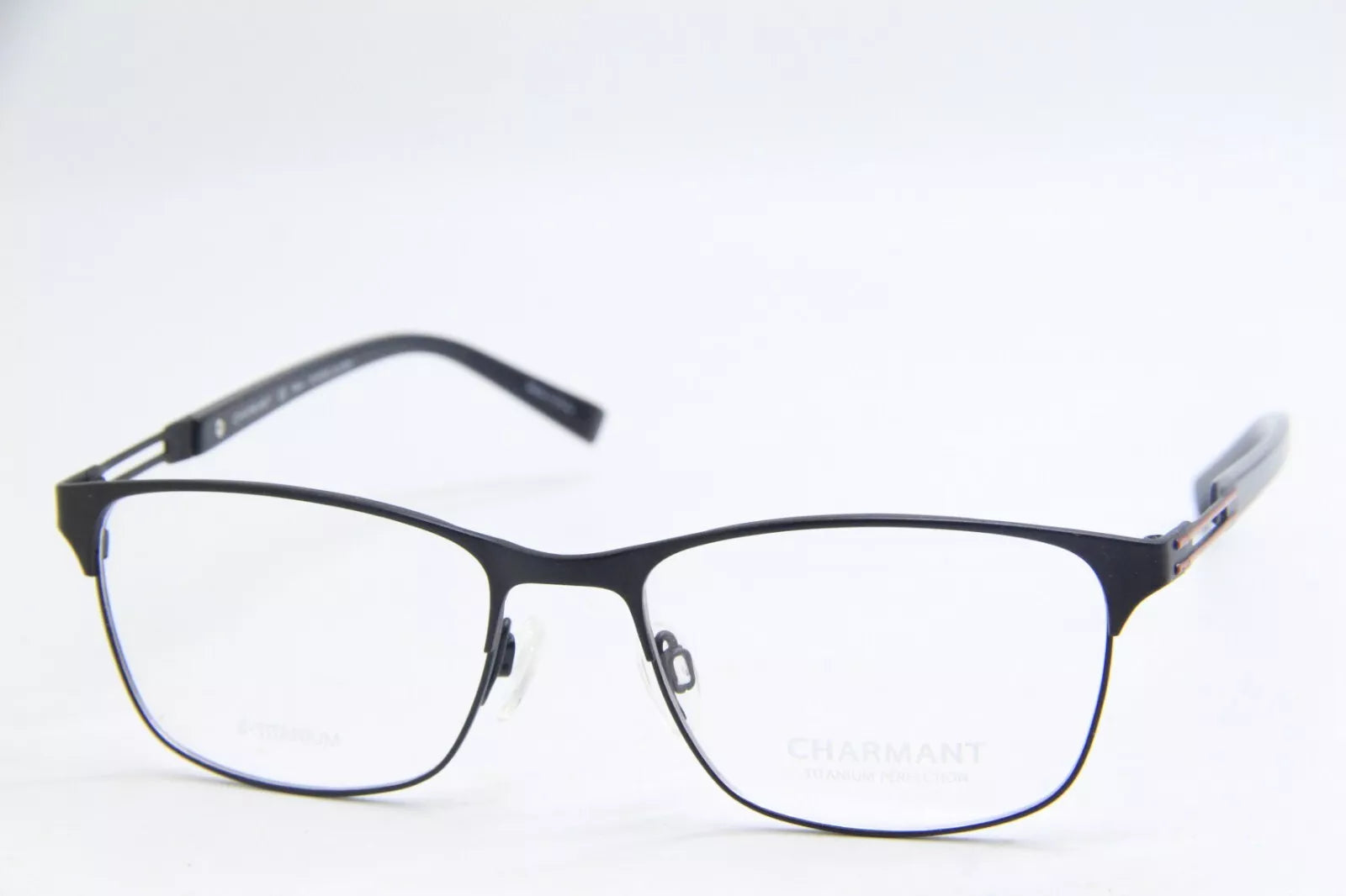 Charmant Men's CH10797 BK2 Black Rectangle Eyeglasses 55-18-140