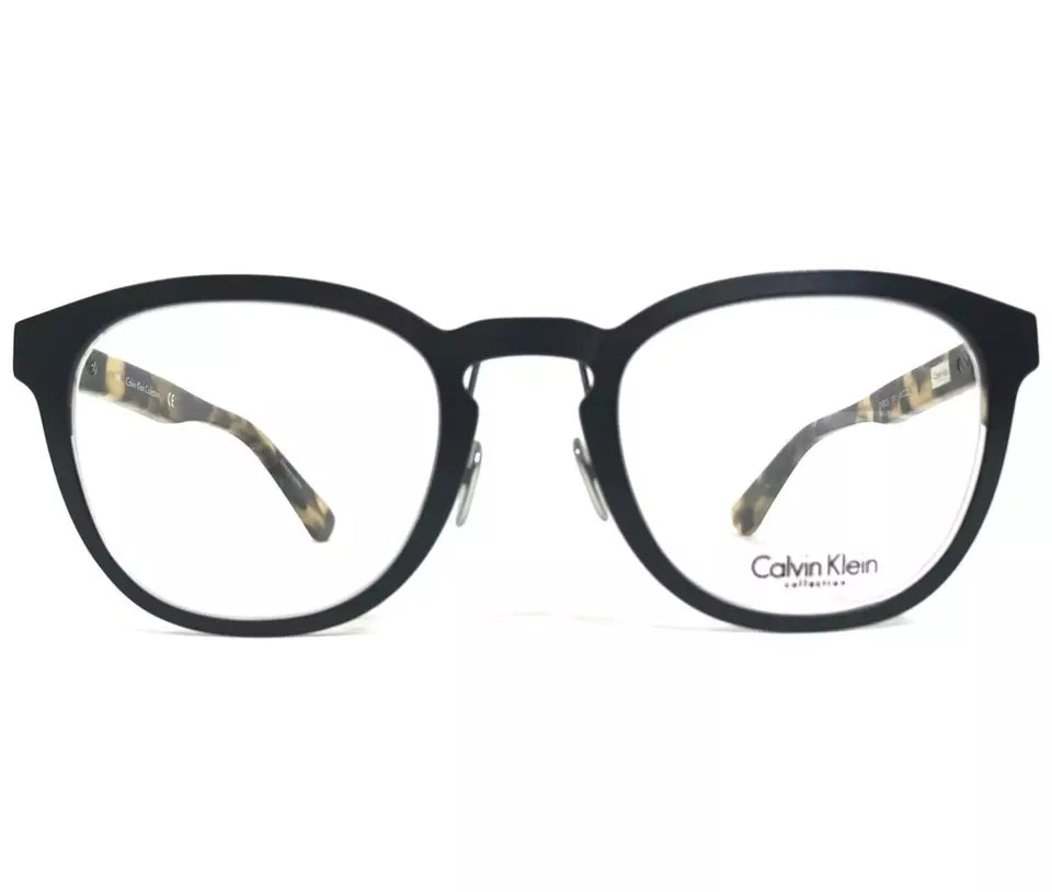 Calvin Klein Men's CK8026 001 Black Round Eyeglasses 48-22-140