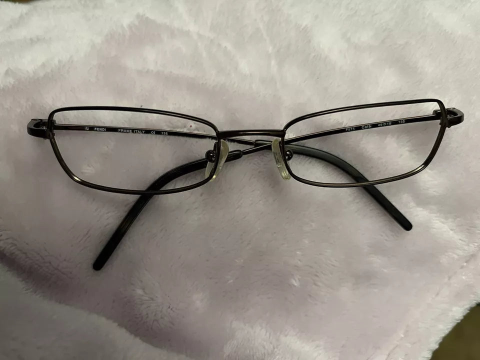 Fendi Women's F575 Cafe Brown Rectangle Eyeglasses 51-18-135