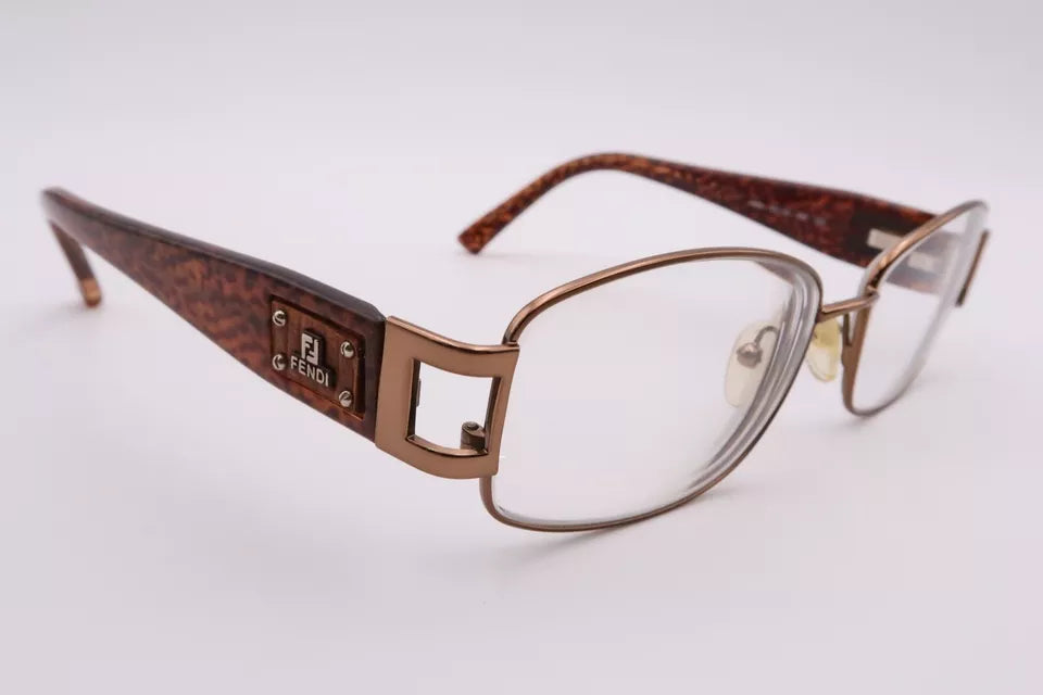 Fendi Women's F586 110 Brown Pattern Square Eyeglasses 50-16-135