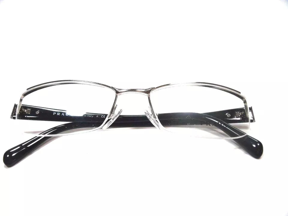 Prada Eyeglasses VPR 53N Silver/Black 2BB-1O1 Size 53mm Optical Frame