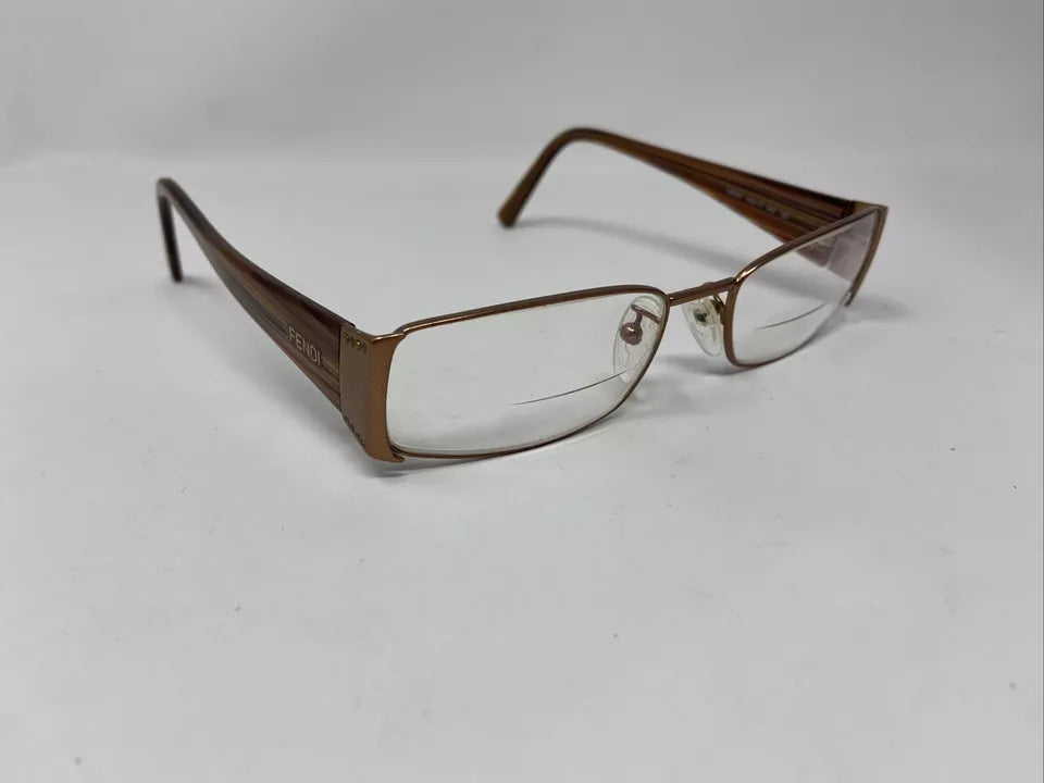 Fendi Women's 607RI 045 Bronze Rectangle Eyeglasses 53-17-145