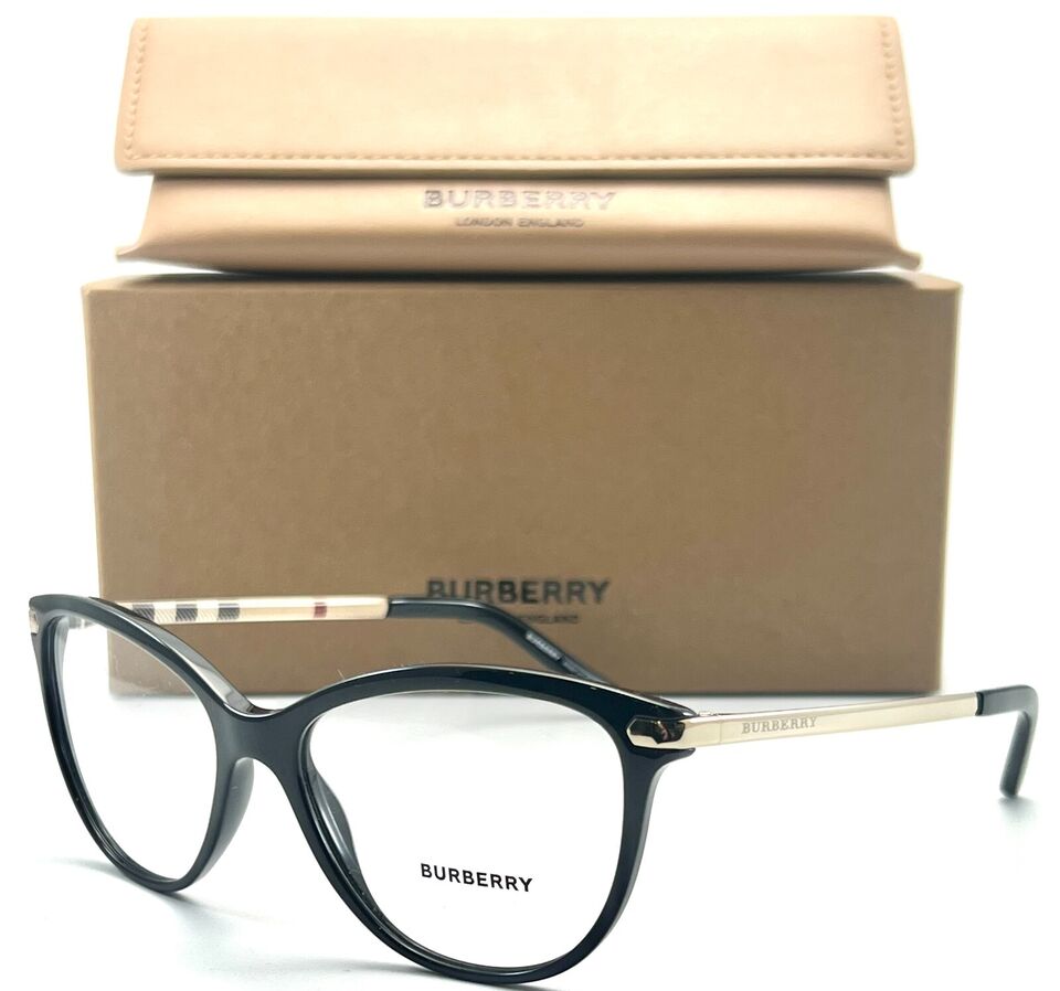 NEW BURBERRY B 2280 3001 BLACK AUTHENTIC EYEGLASSES 54-16 140 W/CASE