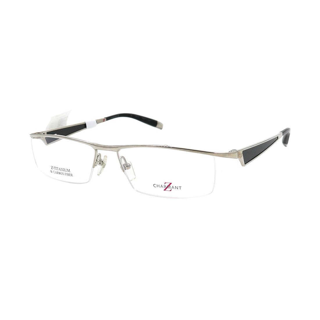 Charmant Men's ZT11750 BK Black Half Rim Eyeglasses 56-16-140